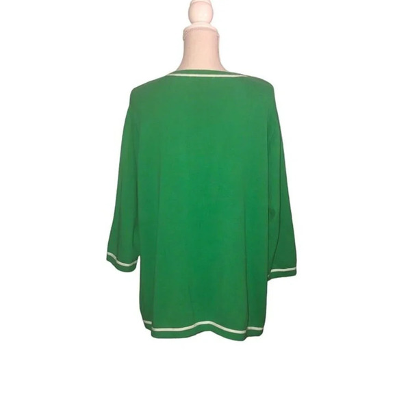Vintage CHRISTOPER BANKS Sz 2X Plus Size St Patrick's Day Green Sweater CJ Banks - Picture 6 of 6